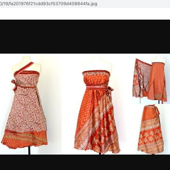 Kariza Silk Reversible Versatile Wrap Dress Skirt - Picture 3 of 12